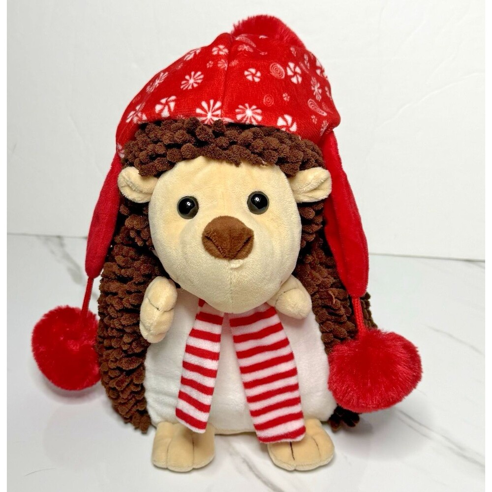 Teddy Mountain Christmas Holiday Hedge Hog Hat & Scarf  15” Soft Plush